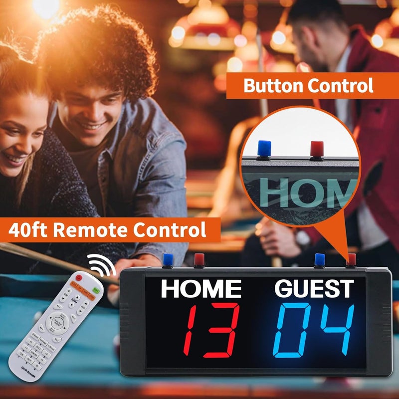 YZ Battery Powered Scoreboard Clock Timer with Buttons, Portable Digital Scoreboard with Remote, Electronic Scoreboard with Stand, Cornhole Score Keeper for Outdoor Yard Games/Shuffleboard/Pickleball - Image 3